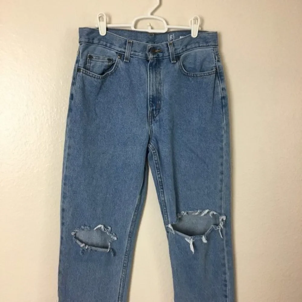 George Distressed Jeans Rigid Denim 100% Cotton Men’s Size 30 Measures 30x27
